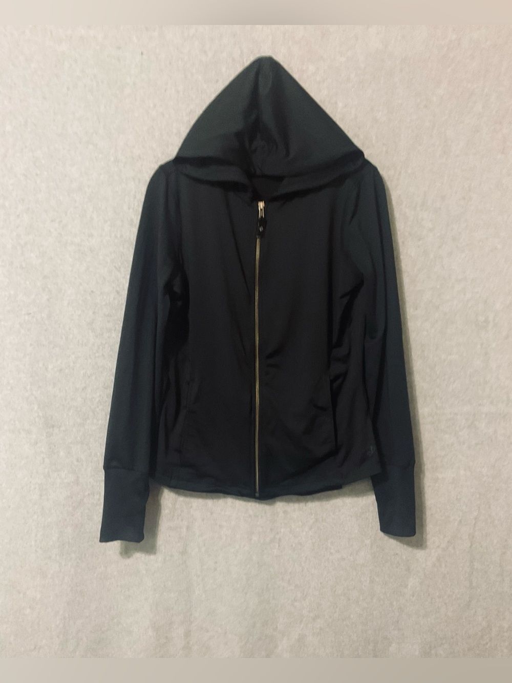 Satva Black Hooded Zip-Up Jacket Sz M